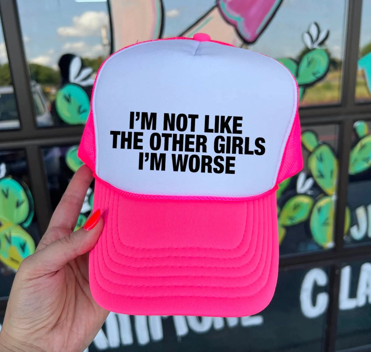 Not Like the Other Girls - Pink and White Foam Trucker Hat