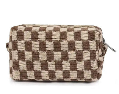 Checkered Makeup Bag