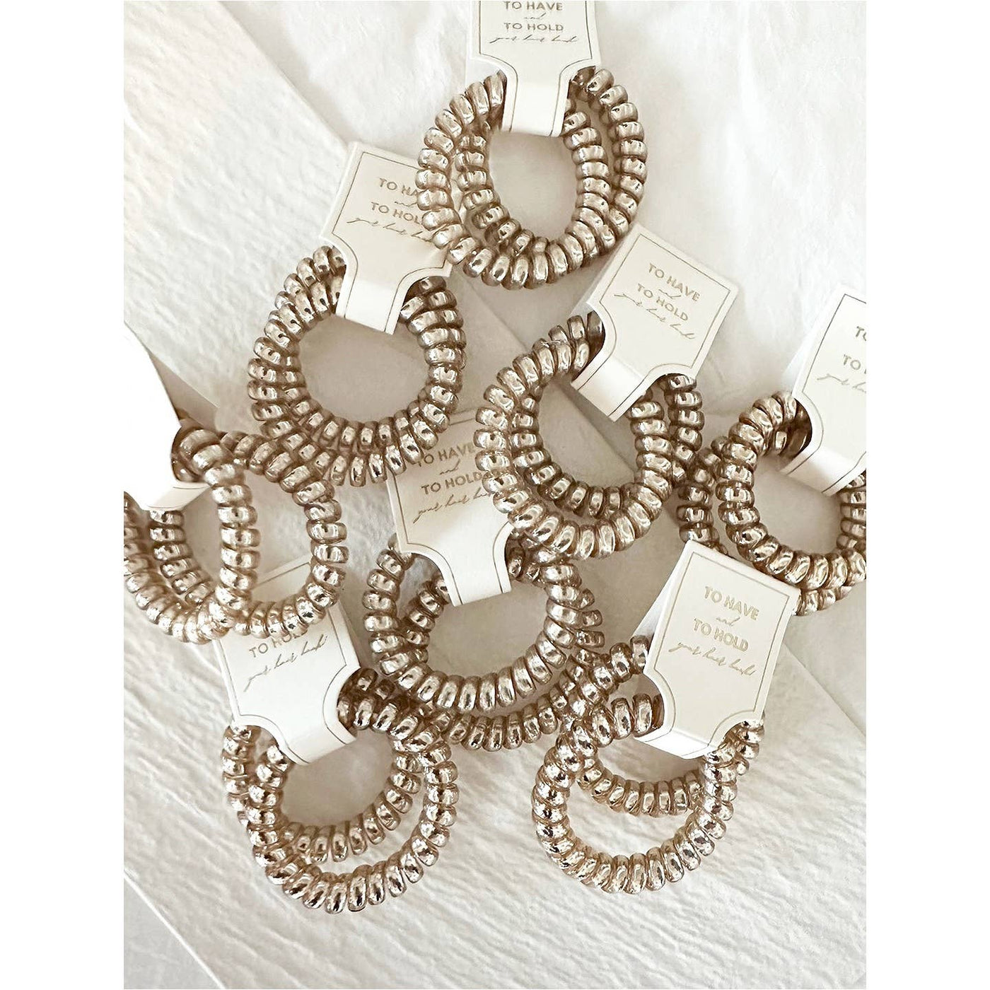 Champagne Gold Coil Hair Ties