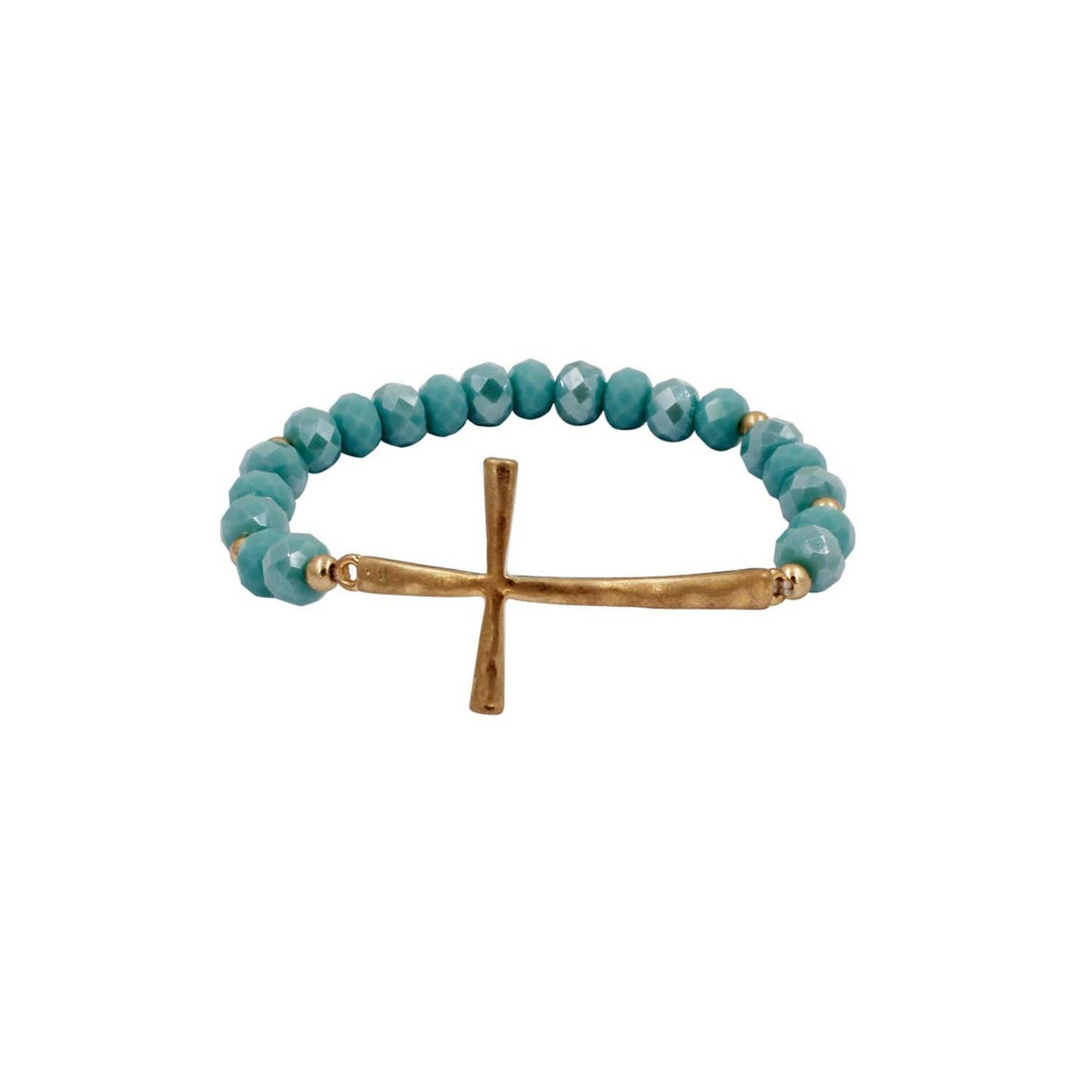 Cross charm crystal bracelet