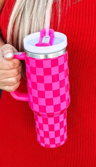 Stainless Steel Checkered Tumblers