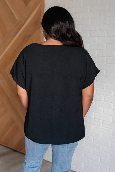 Frequently Asked Questions V-Neck Top in Black