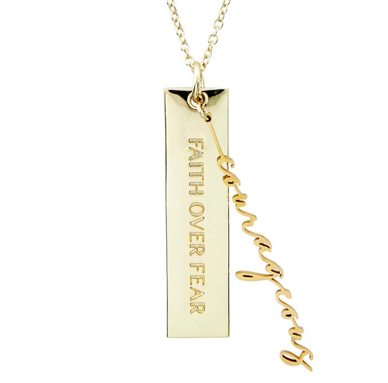 Name Plate Necklace - Courageous