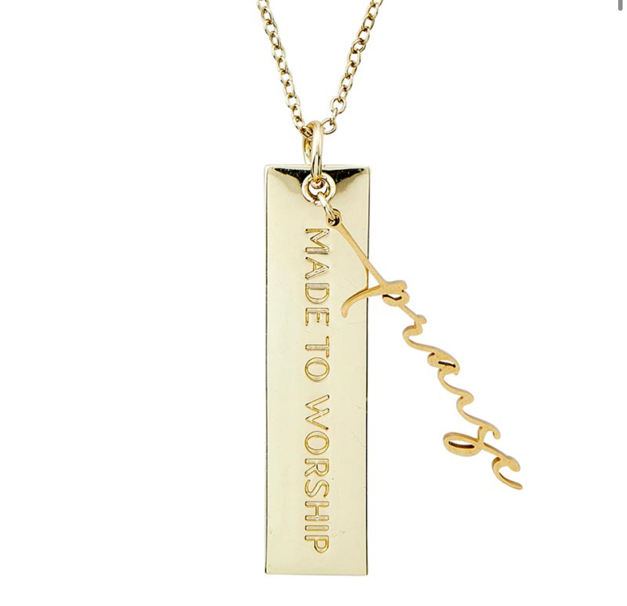Name Plate Necklace - Praise