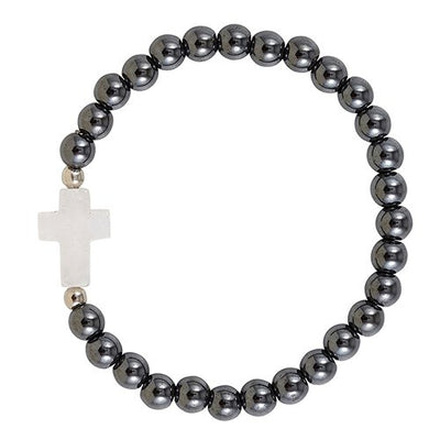 Cross Bracelet - Hematite