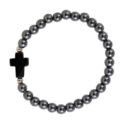 Cross Bracelet - Hematite