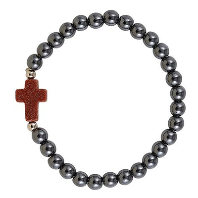 Cross Bracelet - Hematite