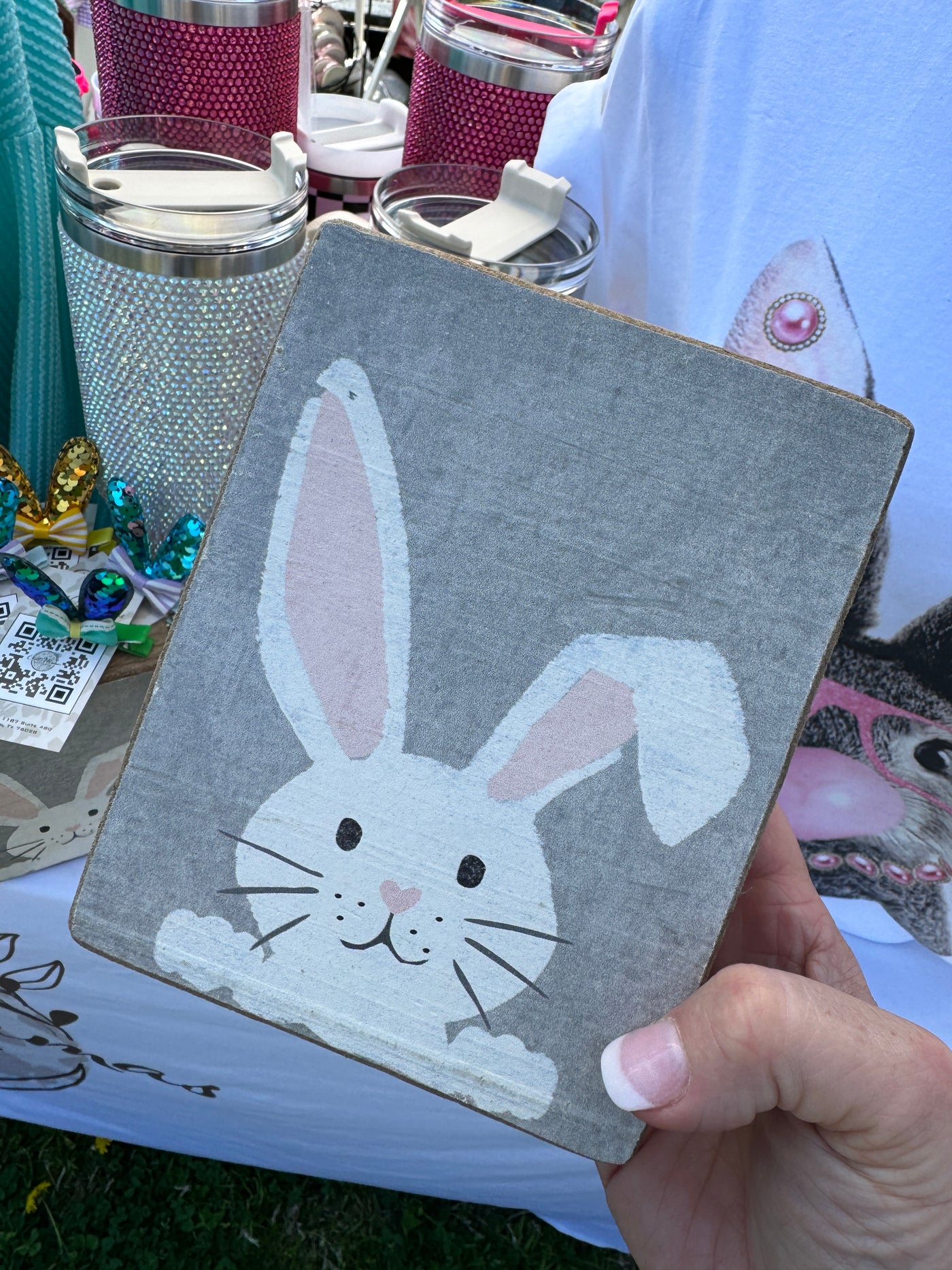 Peeking Bunny Wooden Block