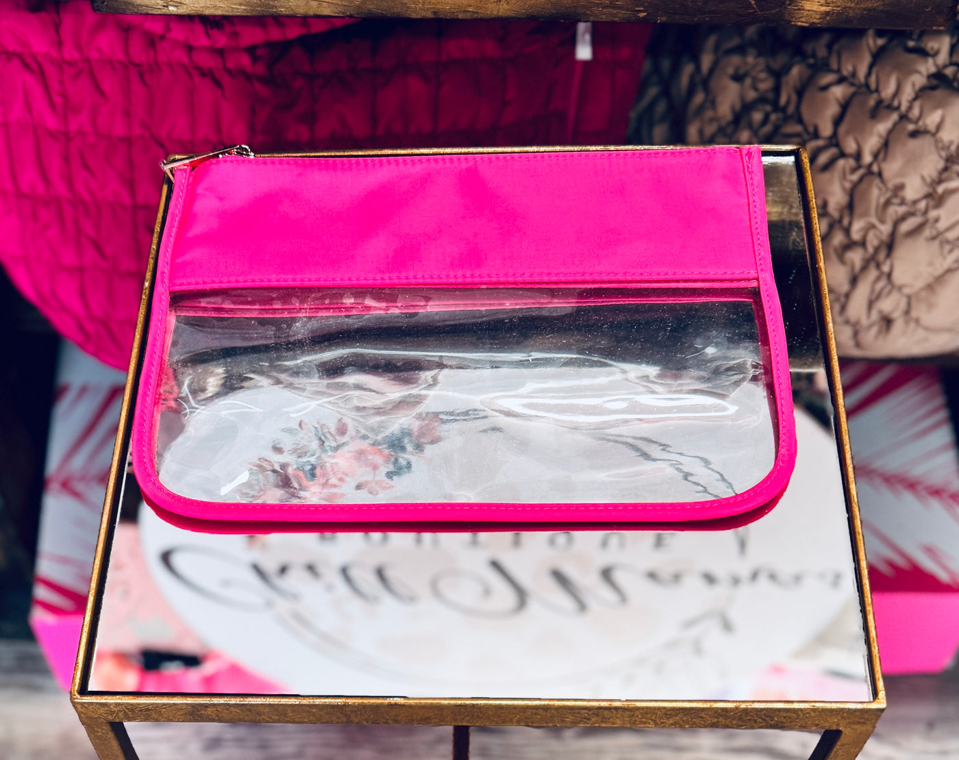 Clear Makeup Bags with Vinyl Strip