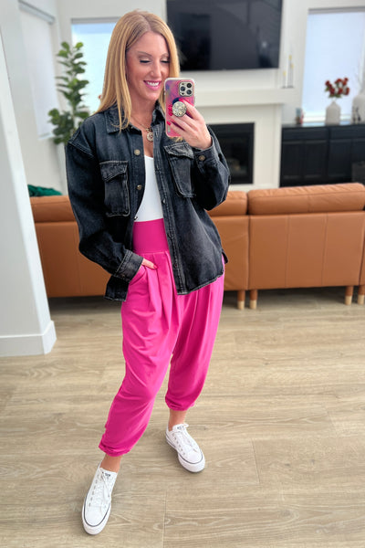 The Motive Slouch Jogger in Hot Pink