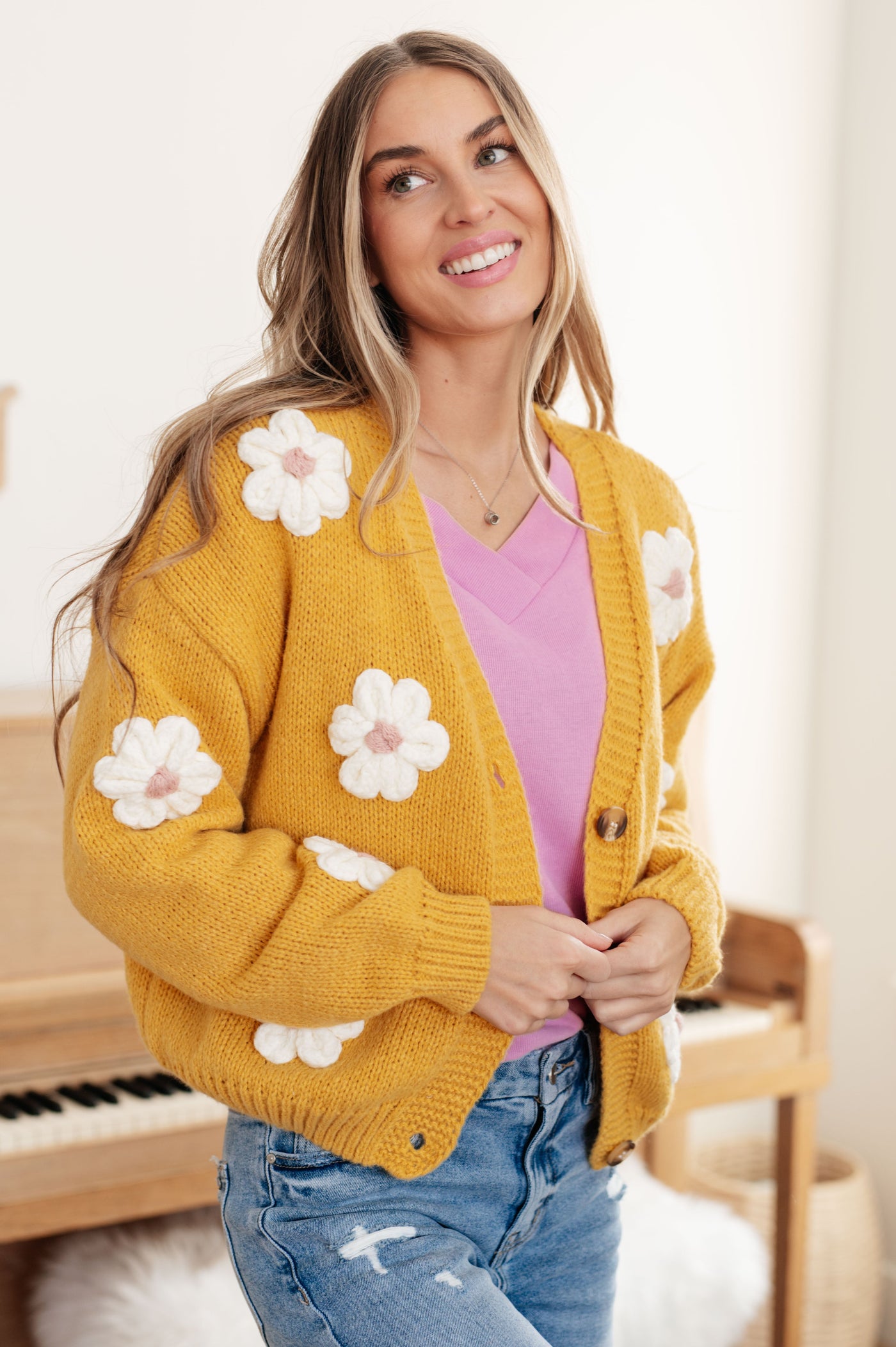 You're Enough Floral Cardigan