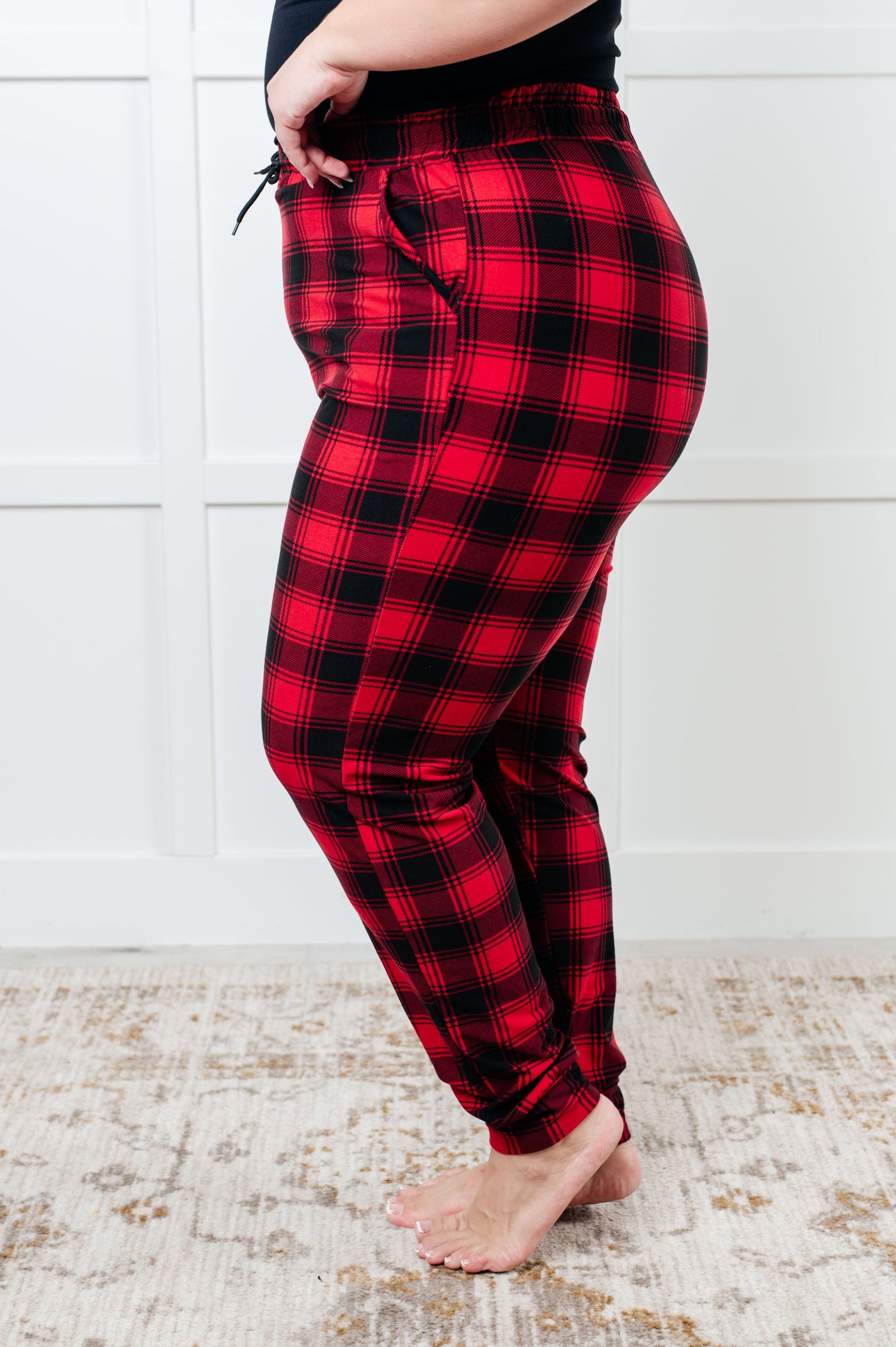 Your New Favorite Joggers in Red Plaid