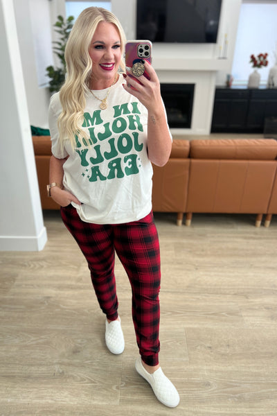 Your New Favorite Joggers in Red Plaid