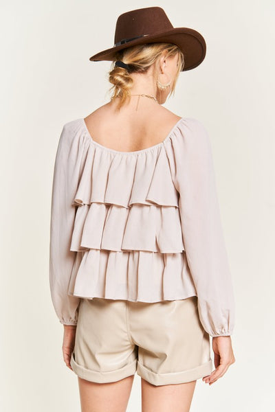 Tiered Flounce Designed Blouse