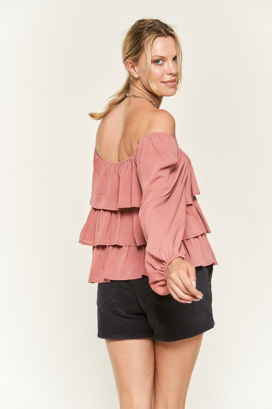 Tiered Flounce Designed Blouse