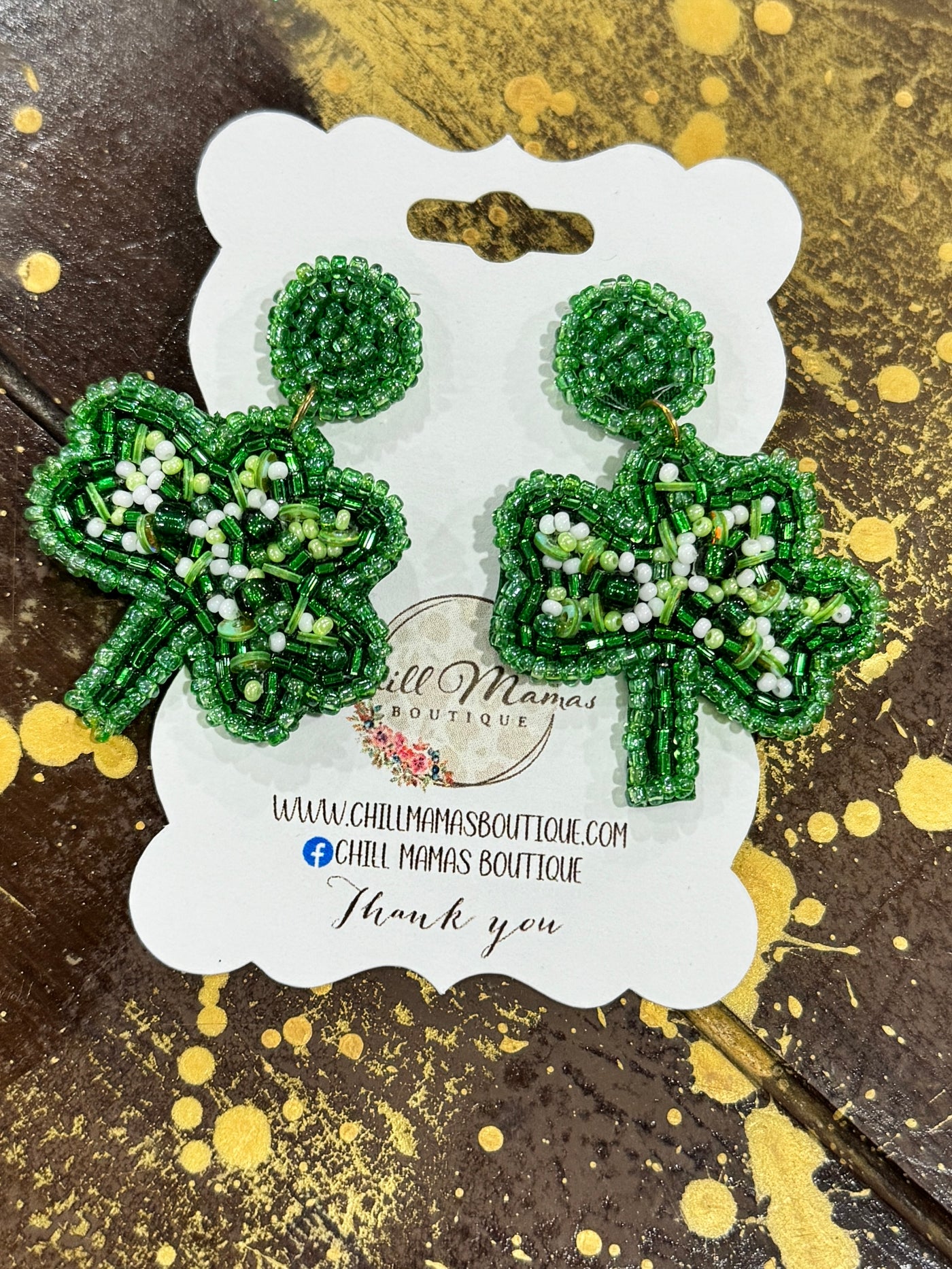 Lucky Charms Clover Beaded Earrings