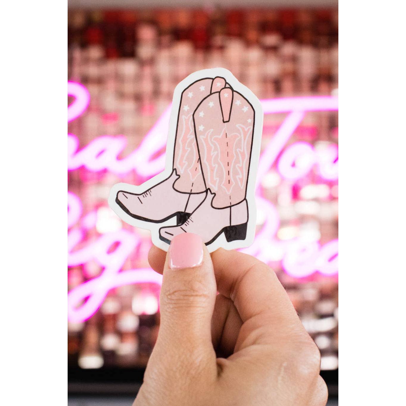 Retro Cowgirl Boots Decal Sticker