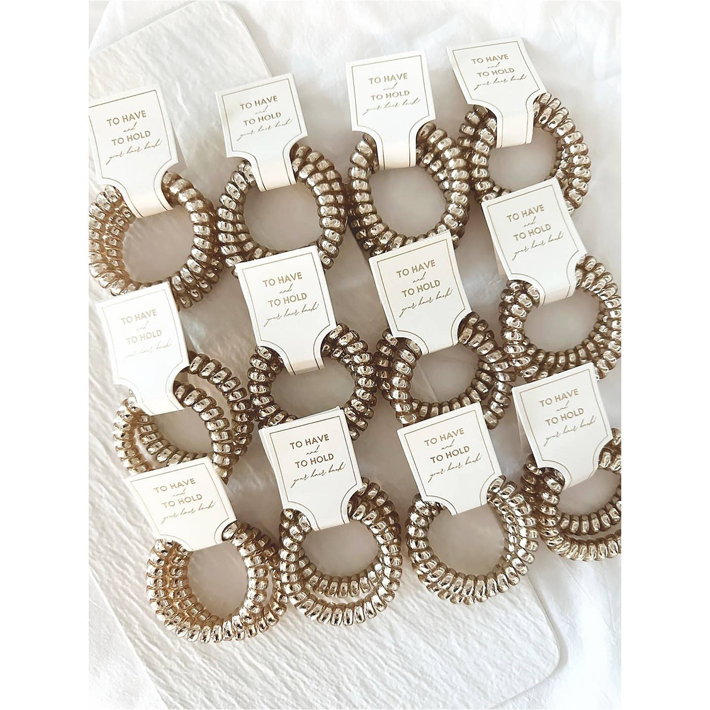 Champagne Gold Coil Hair Ties