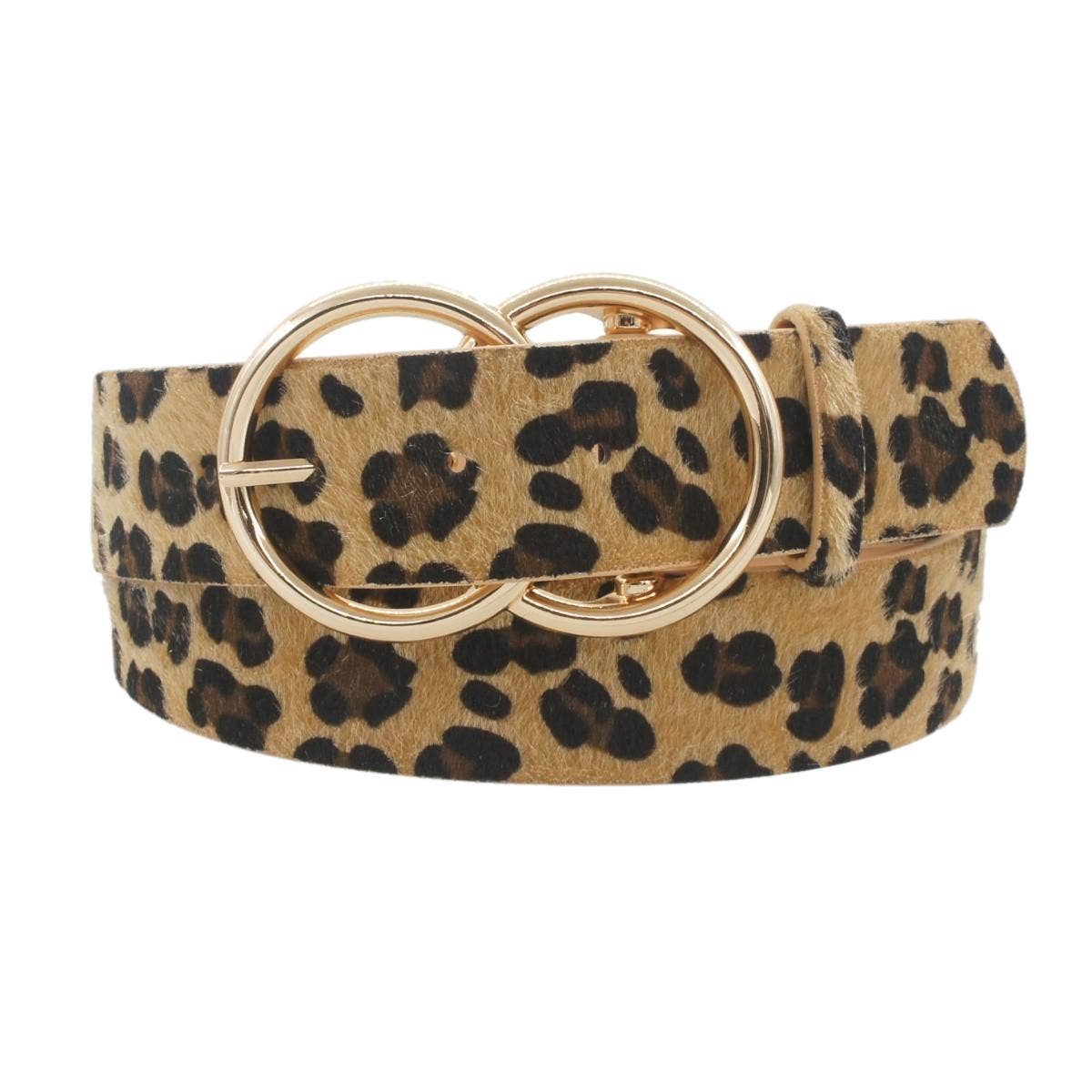 Thick Double Ring Belt - Leopard