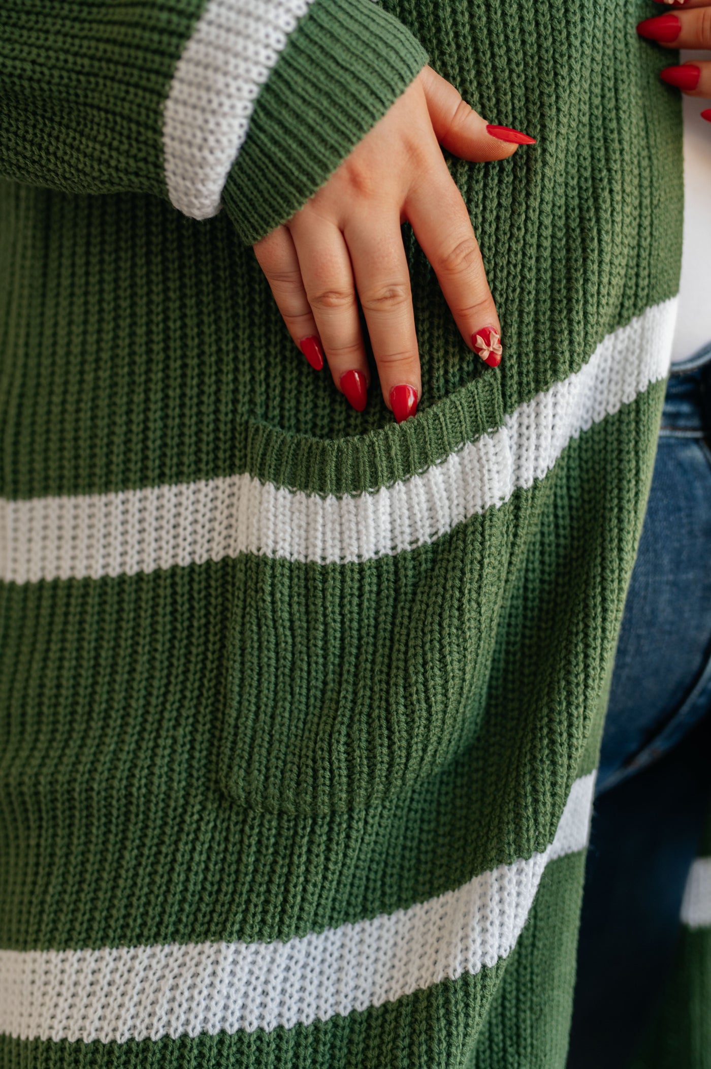 Brighter is Better Striped Cardigan in Green- 11/30/2023