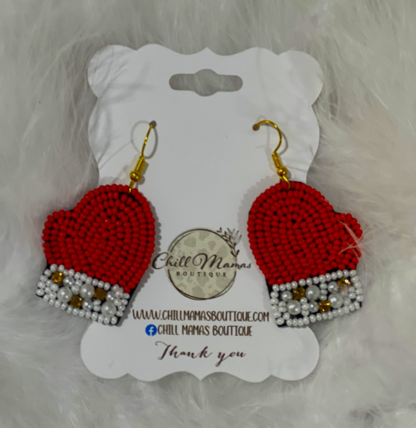 Christmas Red Mitten Earrings