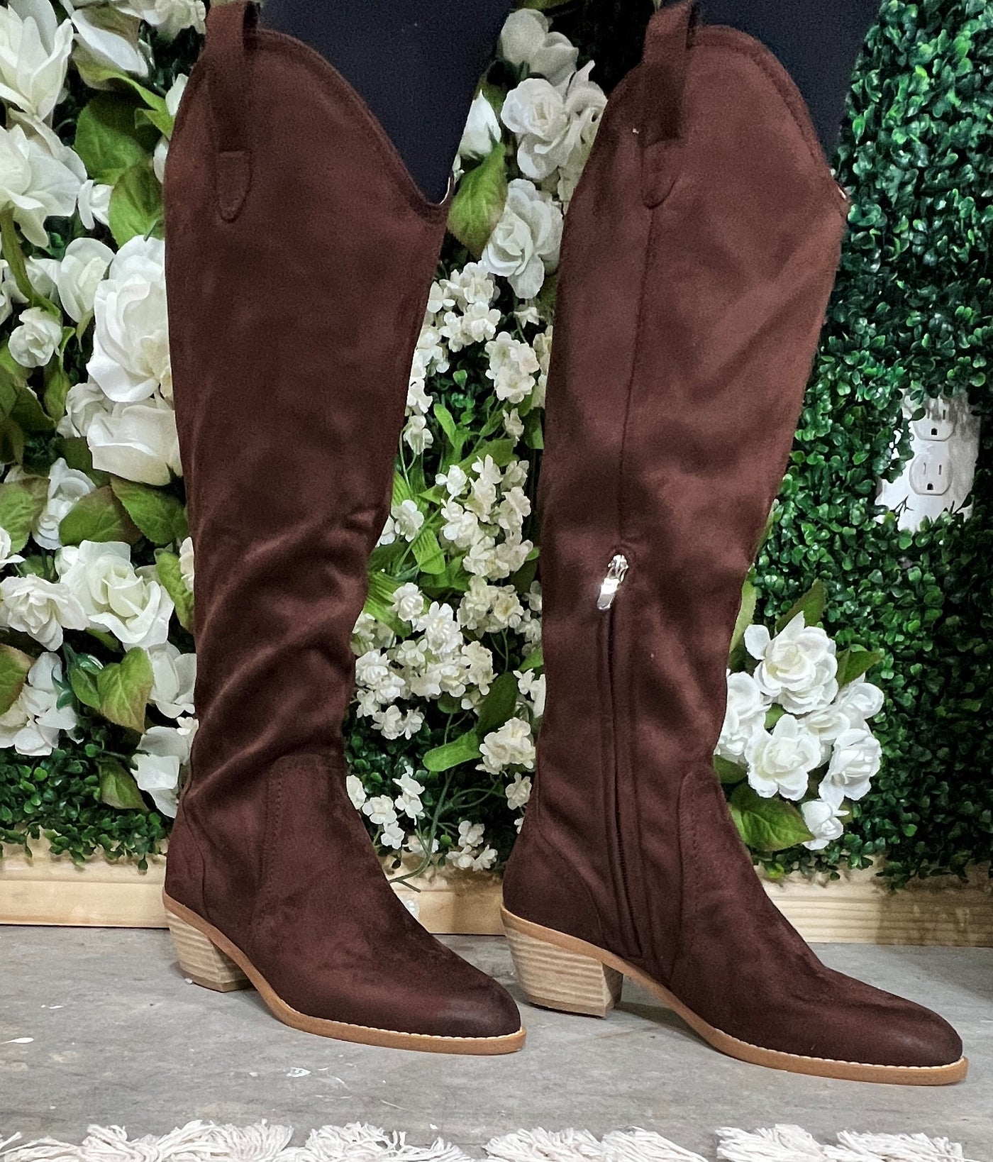 Stacey Knee-High Western Boot - Chestnut