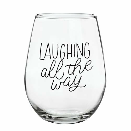 Stemless Wine Glass-Laughing