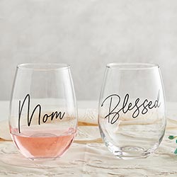 Stemless Wine Glass - Mom