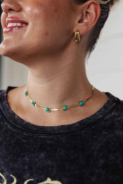 Turquoise Squares Necklace