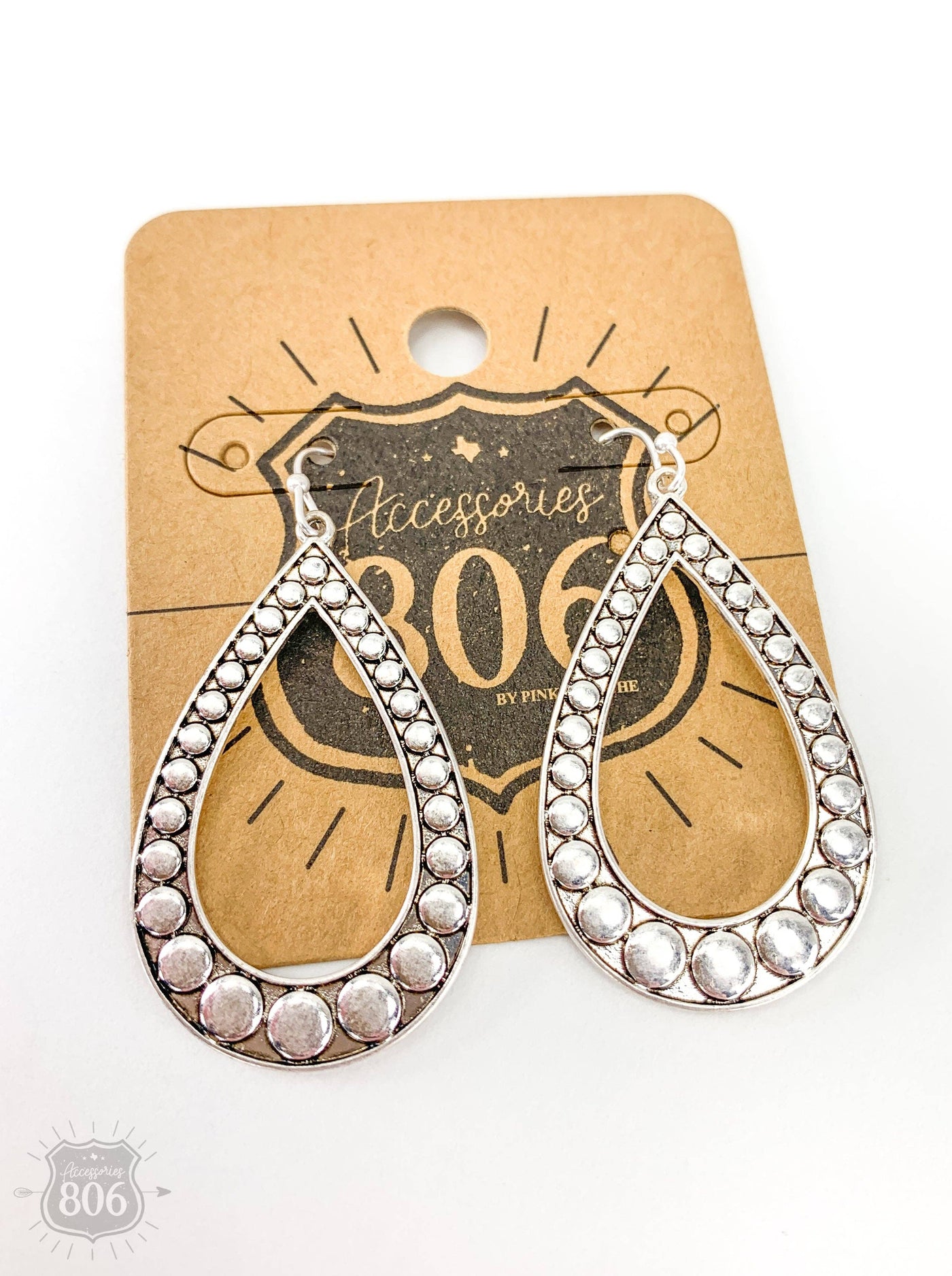 Open Teardrop Silver Earrings